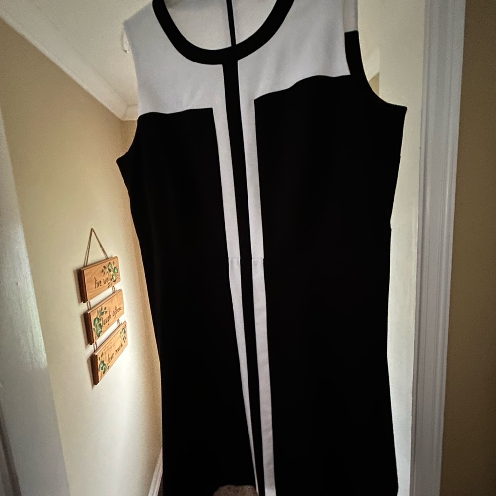 Roz and Ali black and white sleeveless dress